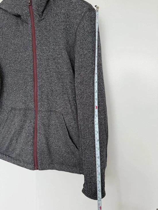 Reversible Maroon Hooded Rain Jacket with Gray Lining - Picture 8 of 8